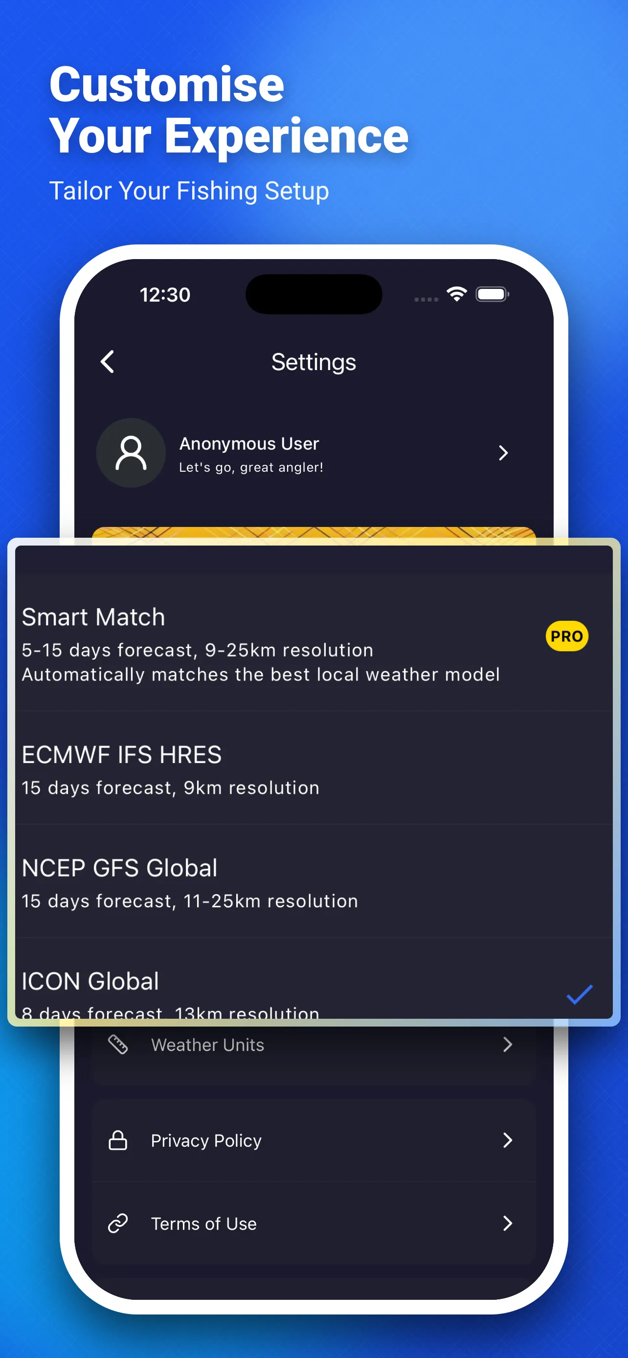 SunnyFish interactive marine weather map screenshot